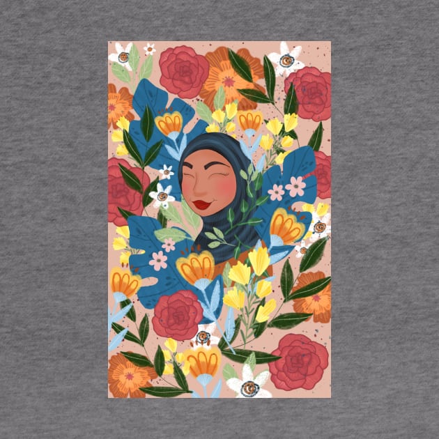 Floral madness hijabi girl by SanMade